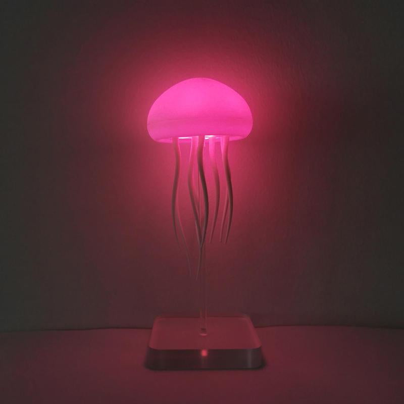 Enchanting Jellyfish LED Night Light - Rechargeable Table Lamp for Bedroom & Living Room Décor